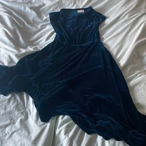 Girls Joyfolie Blue Velvet Dress